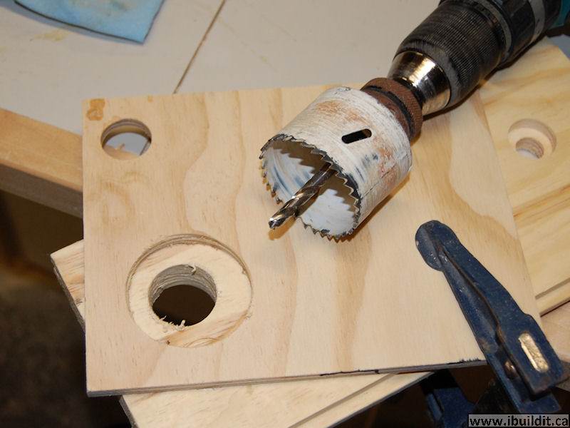 Guide for hole saw.
